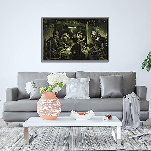 Miniatura 4 de Bristlegrass Rompecabezas de madera para adultos de 1000 piezas en adelante, rompecabezas de Van Gogh pinturas famosas Los comedores de papas,