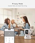 4MP Camera for Home Security, Free 32GB SD Card, Non-Subscription AI Human/Pet/Crying Detection, 2.5K Dog Cat Pet Camera with Phone APP, 360° Coverage, 2-Way Talk, IR Night Vision, 2.4G WiFi