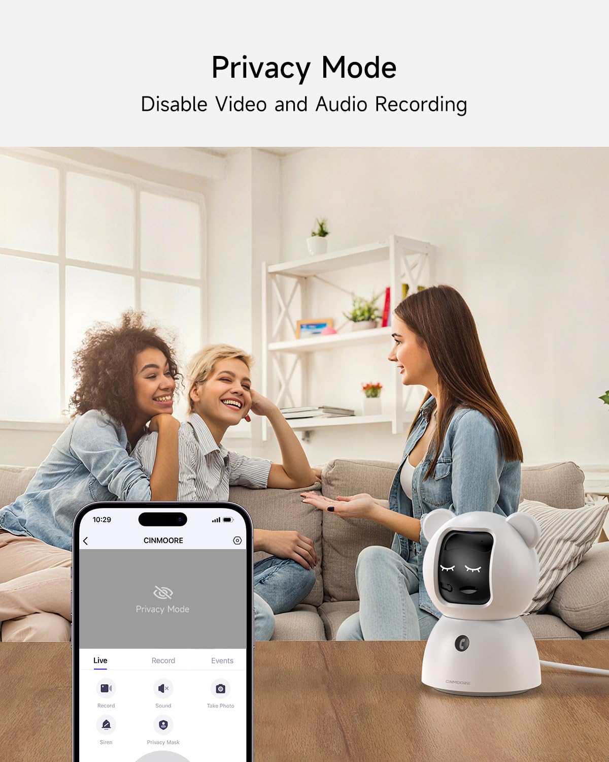 Überwachungskamera mit 64 GB SD-Karte, keine monatliche Gebühr, 360° Schwenkneigung, Farbnachtsicht, KI-Bewegungserkennung, 2-Wege-Talk, WiFi 6, kompatibel mit Alexa