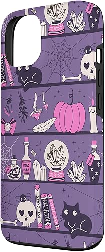 Miniatura 2 de Caja de herramientas de bruja mágica vintage para iPhone 13, estuche morado de Halloween
