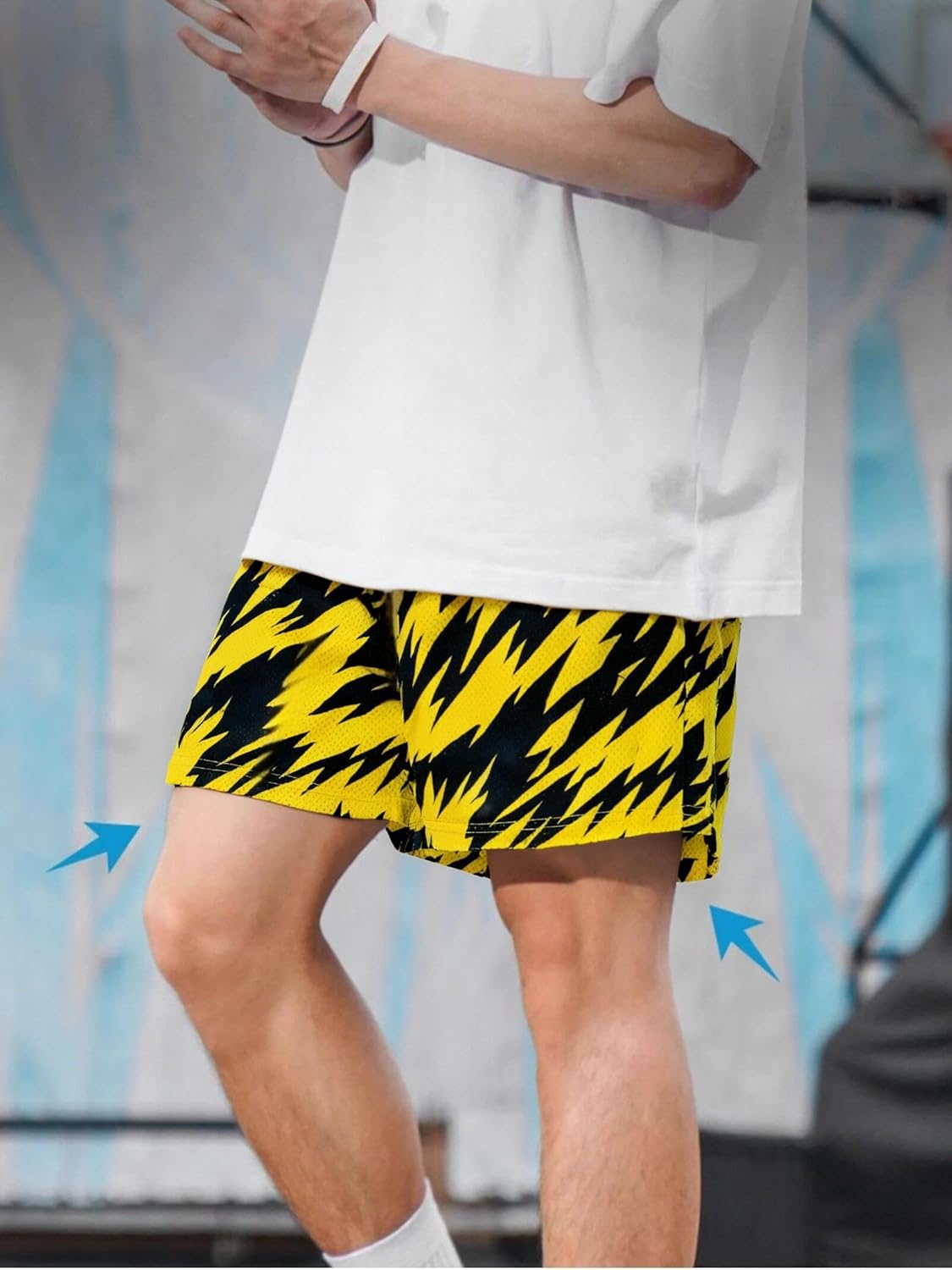 DIOTSR Mens Art Graphic Basketball Shorts Casual Athletic Running Shorts Cool Streetwear Designer Shorts Drawstring - Image 4