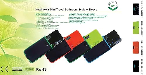 Miniatura 3 de NewlineNY Trendy Wave Mini báscula de baño + funda de viaje, SBB0721M-NYTW + NY-MSS101-BBL azul