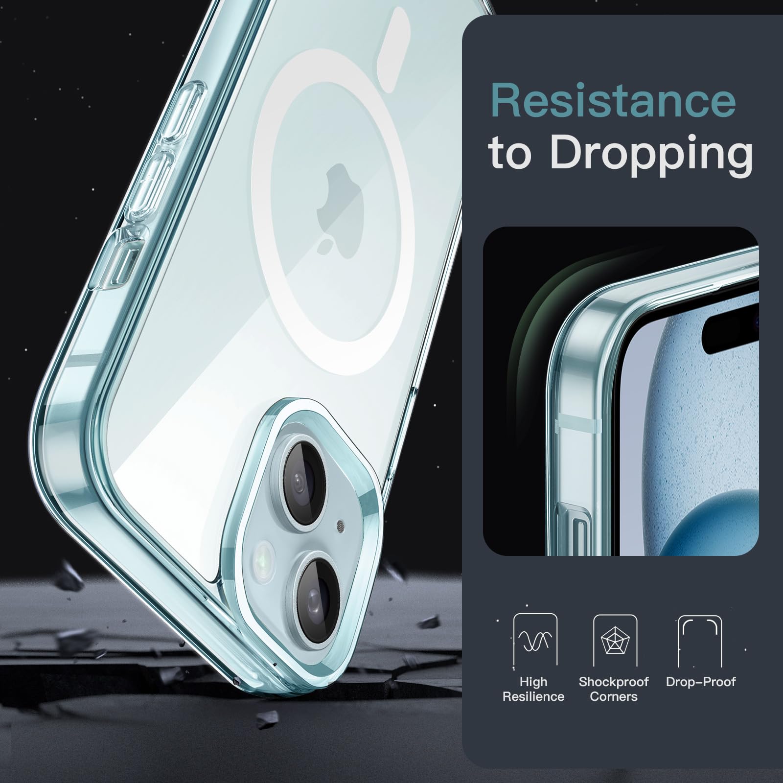 Coque IPhone 15 Magnétique Transparente - Compatible MagSafe - Anti-Choc