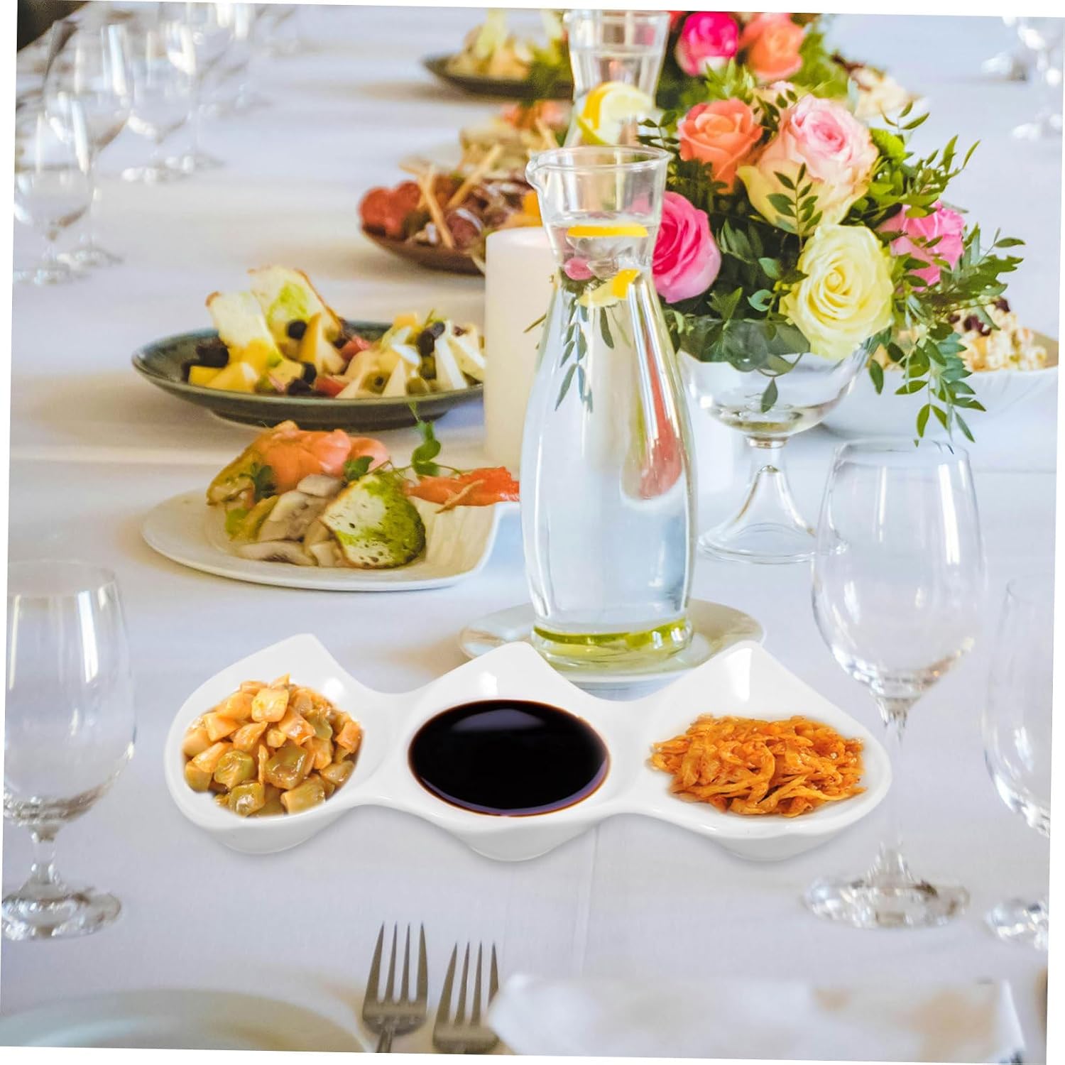 Ceramic Sauce Bowl Multi-function Dipping Dish for Soy Sauce Dressings and Seasonings Stable Design for Hotel and Restaurant Use