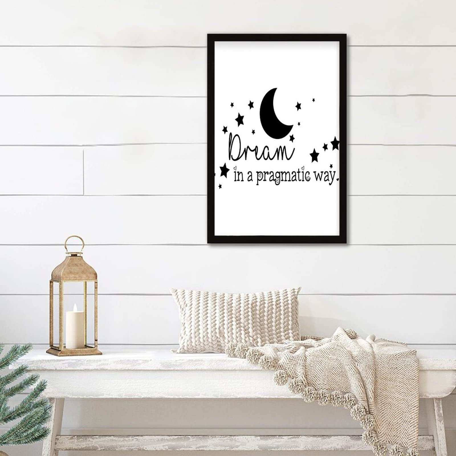 Panneau de table noir de haute qualité cadre élégant citation 20x30