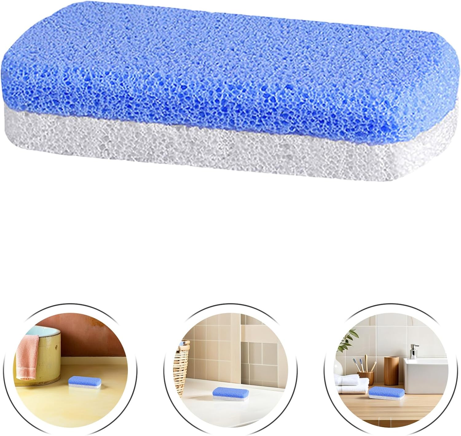 Ciieeo 4pcs Double-Sided Pumice Stone for Feet and Hands, Blue-White Foam Glass Foot Scrubber Callus Remover for Dead Skin Exfoliating, Cracked Heel and Dry Skin Treatment Tool