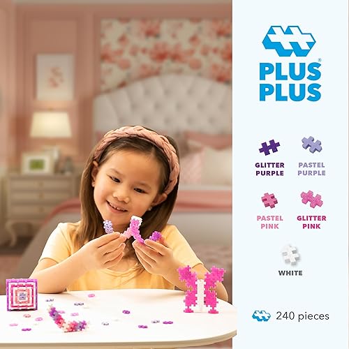 Miniatura 2 de Plus-Plus - Tubo de 240 piezas de construcción con purpurina, juguete StemSteam, bloques de rompecabezas de tamaño mini para niños