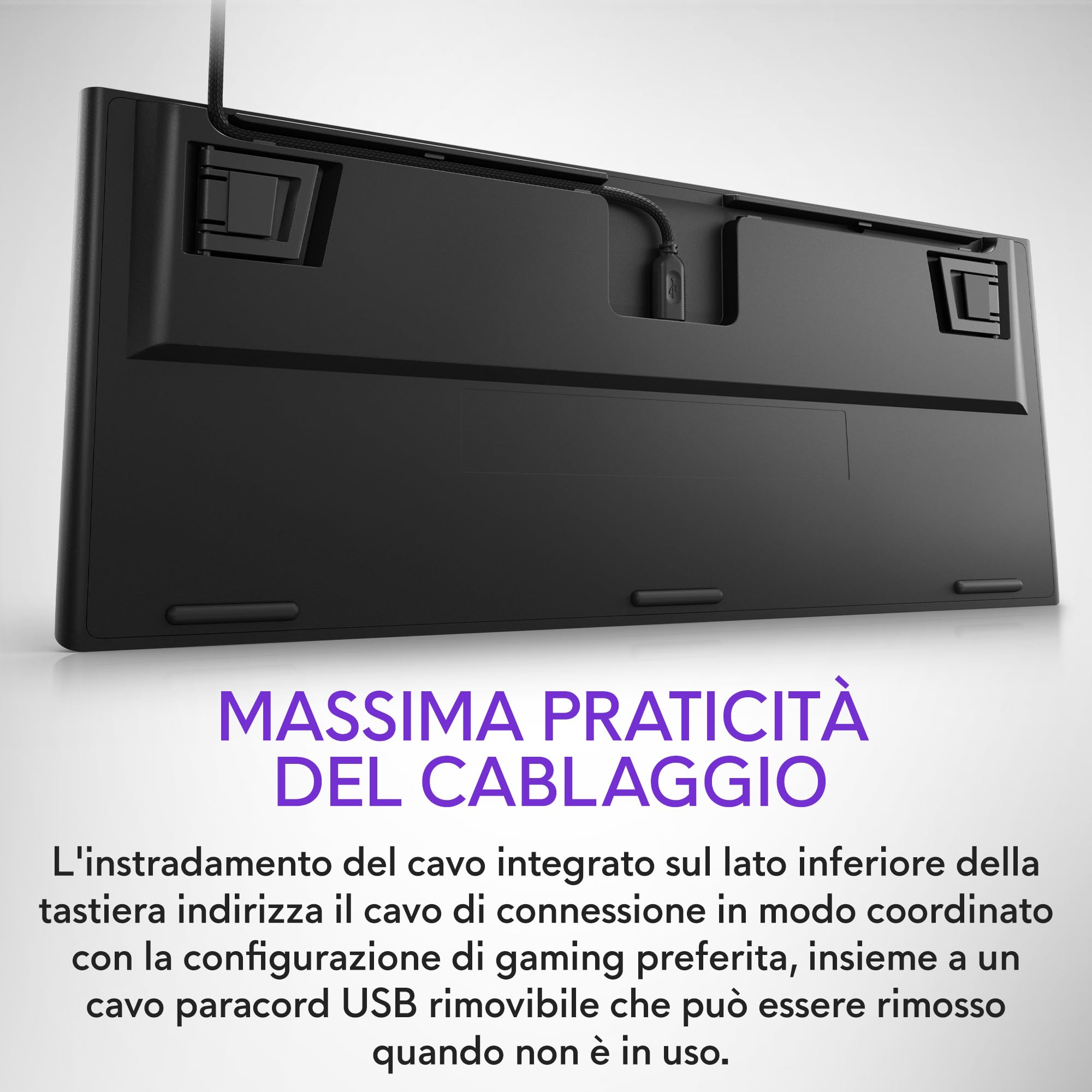 Alienware Tastiera gaming cablata AW420K, Cherry MX Red, RGB per tasto | Connessione USB, Altezza regolabile, N-key rollover, Dark Side of the Moon, Cavo USB-C 2 m