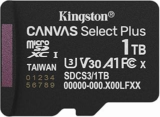 Kingston Canvas Select Plus microSD存储卡 1TB microSDXC Gen3 150MB/s A1卡 + 适配器 - SDCS3/1TB