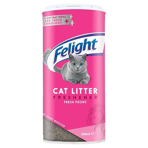 Felight - Ambientador Antibacteriano para Arena de Gatos, Aroma Floral de peonía, Control eficaz de olores…