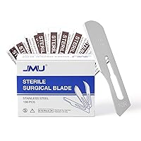 Vista 10 de JMU 100 piezas Cuchillas de Bisturí Quirúrgico Desechables #15 de Acero Inoxidable Estériles, Envueltas Individualmente en Papel de Aluminio