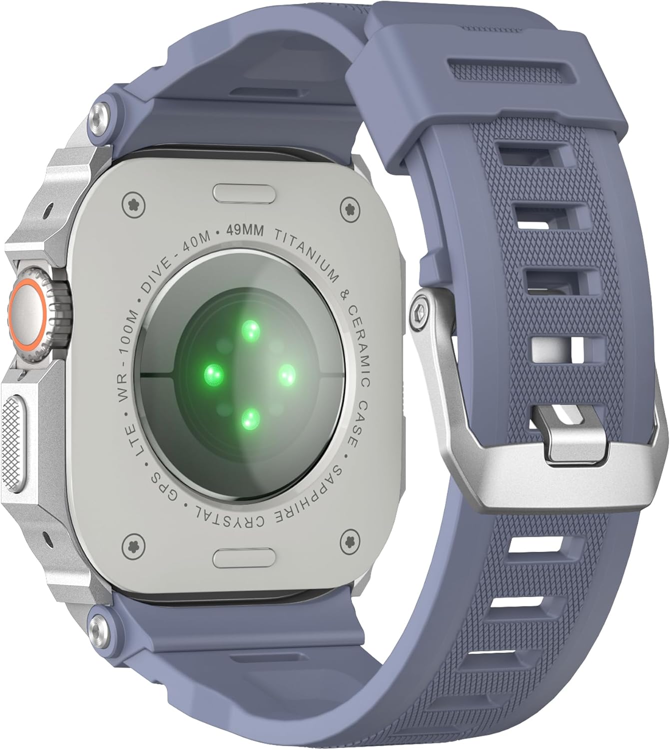 VeveXiao Rugged Case Band Compatible With Apple Watch Ultra 3/Ultra 2 49mm Band, Sports Silicone Strap With Metal Shockproof Frame Bumper Case For iWatch Ultra Strap Men Women