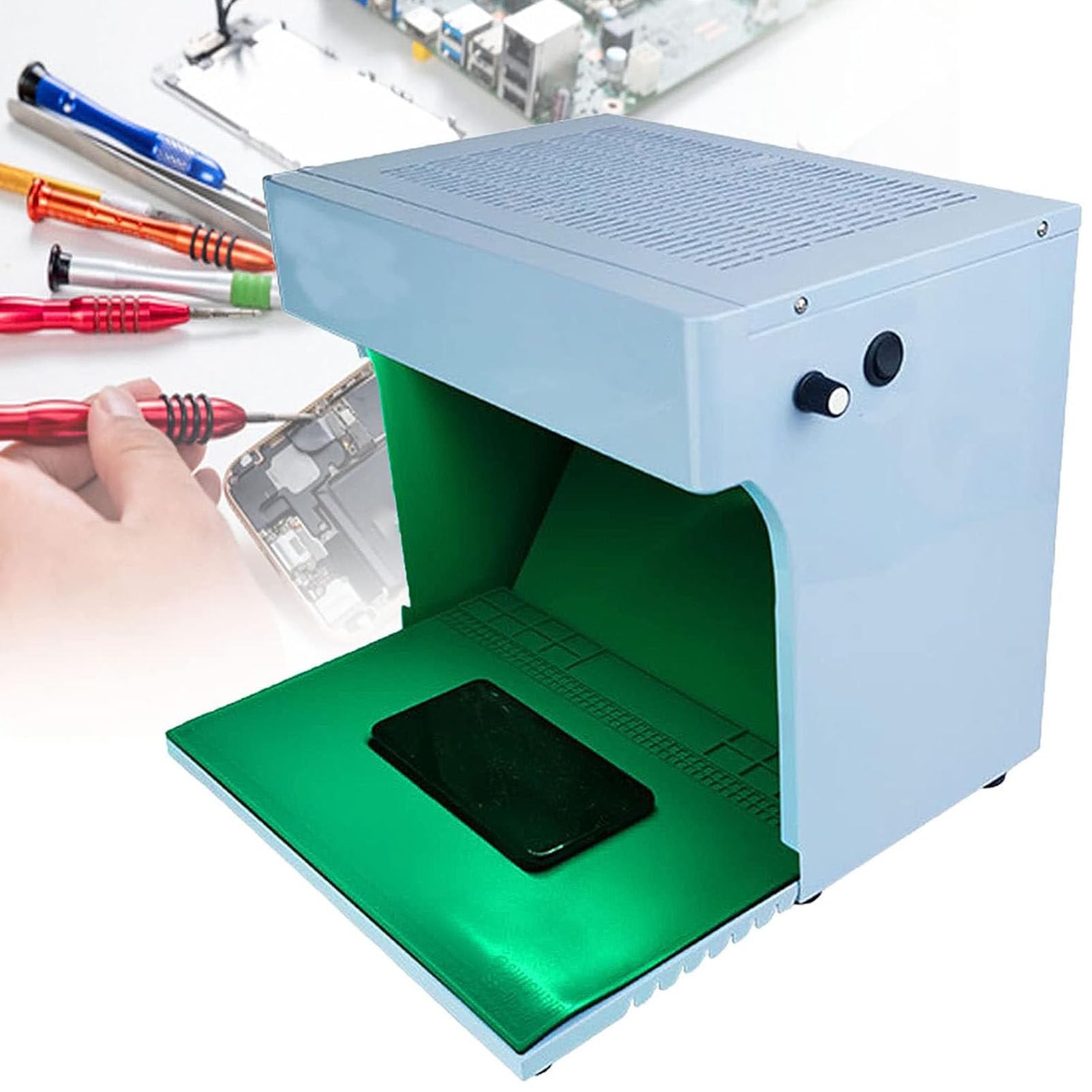 Campana de flujo laminar, filtro HEPA vertical, mesa de trabajo portátil sin polvo para micología, reparación de LCD de teléfono, cultivo de tejidos y plántulas