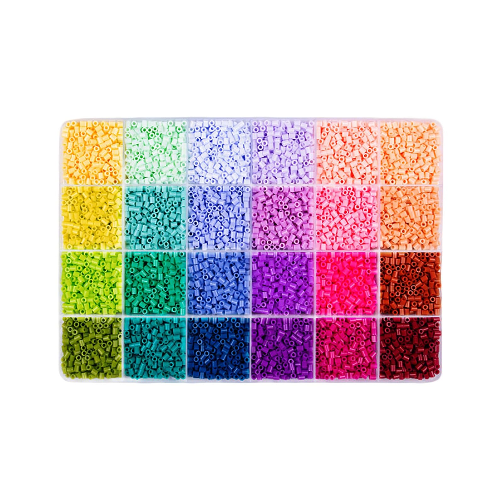 12000 Fuse Beads 2.6mm 24 Multicolour Iron Pixel Art Beads Craft Kit Kids DIY Activity Birthday Christmas Gift Set (BC, 19 * 13 * 2)