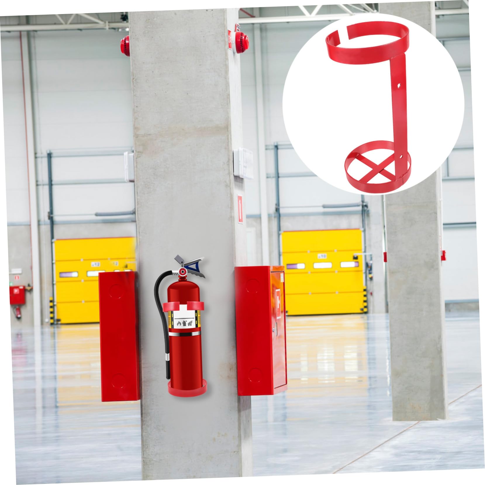 Tofficu Soporte Metálico Soporte de Pared de 5-6kg para Extintor de Incendios Resistente y Fácil de Usar Color Rojo y Material Hierro para Vehículo y Coche