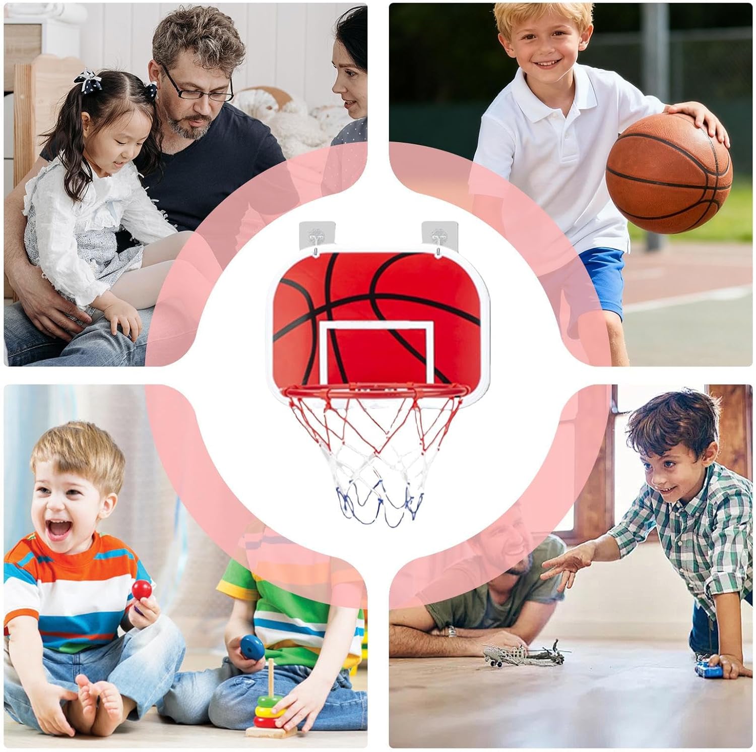 Indoor Basketball Hoop, Mini Sports Target Toy, Interactive Play with Two Balls, Compact Basketball Training Set, Fun Design Activity Game, Room Game Toy for Children Use