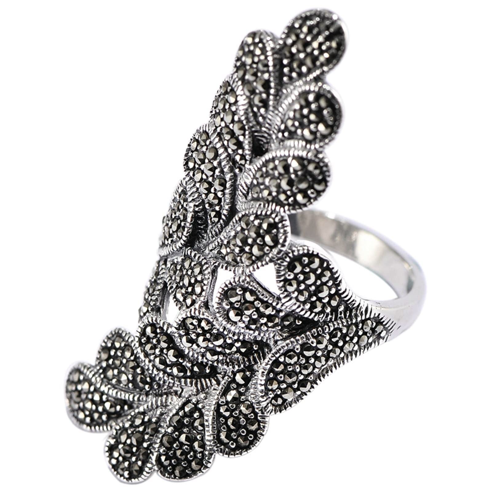 Bandring Silber 925 Damen, Silberring Damen Blattring Stilvolle Geschenke Zum Muttertag