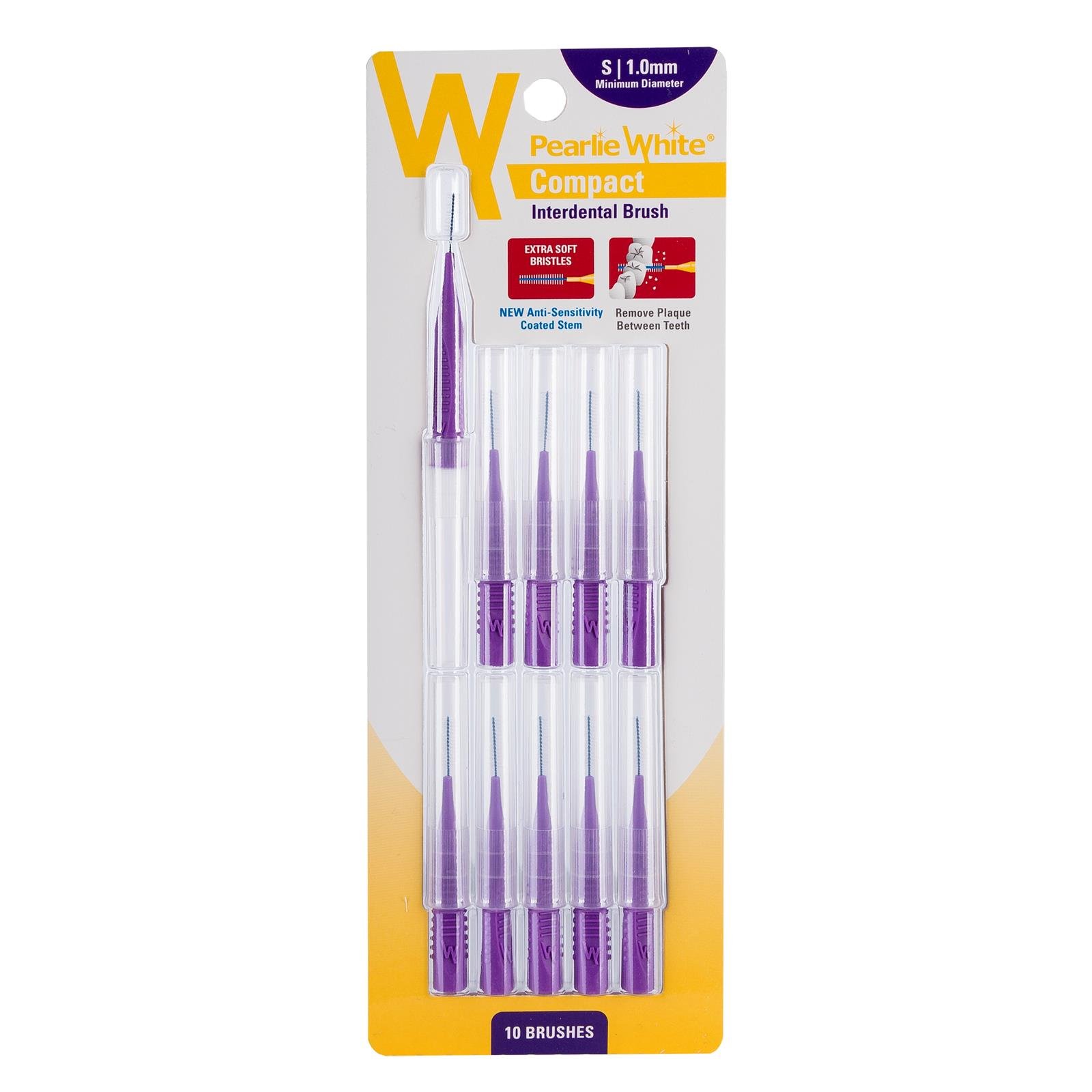 Pearlie White Compact Interdental Brush S 1.0mm Pack Of 10s