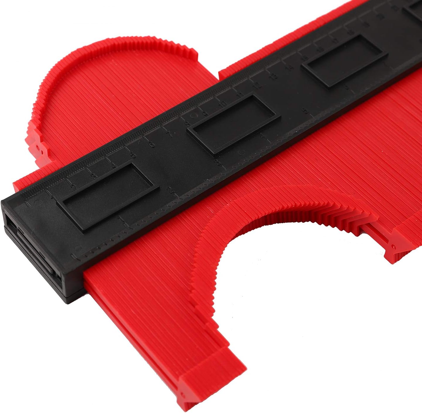 AlexBasic Extended Contour Gauge Duplicator 10 Inch Profile Gauge Shape Duplicator Copying Tool Pots Making Tool for Perfect Fit and Easy Cutting (Red-3cm Wider)