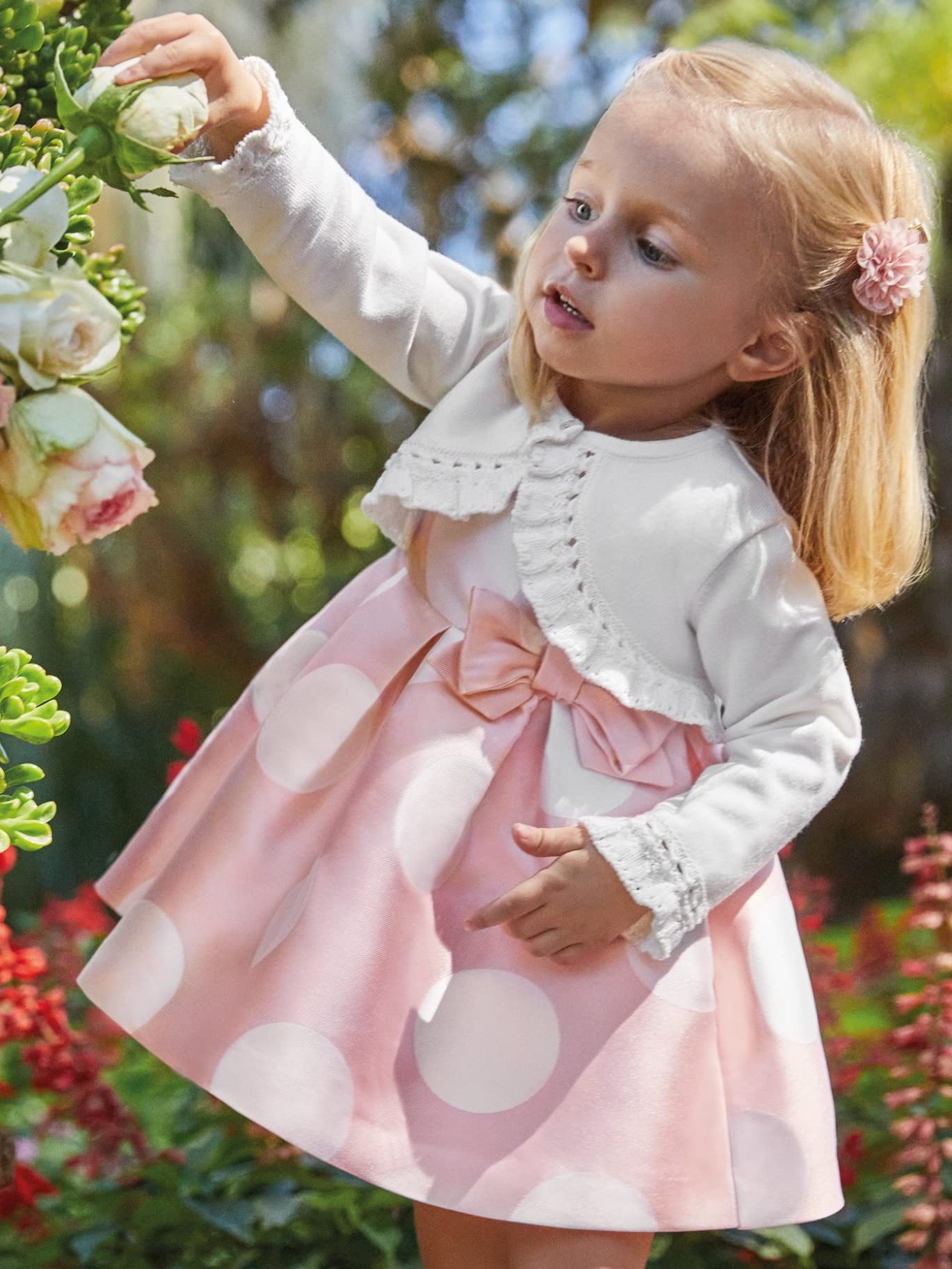 Abel & Lula Strickjacke Bolero für Baby - Mädchen Weiss