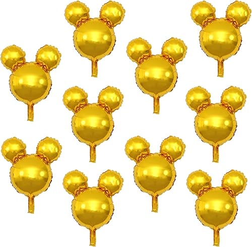 Miniatura 6 de 10 globos negros de mylar de Mickey Mouse de 24 pulgadas, globos de decoración de fiesta de cumpleaños de Mickey Mouse, suministros de fiesta de