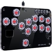 TAILYX Arcade Stick Game Keyboard R13, Leverless Controller Arcade Stick with Turbo & Custom RGB, Silent All-Button Arcade Controller Street Fight for PC/PS3/PS4/Switch/Steam-Support Hot Swap & SOCDWhite