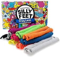 Silly Feet No Tie Shoe laces for Kids Shoelaces for Sneakers and Adults No Tie Curly Laces Twisty Elastic Children 10 Pairs