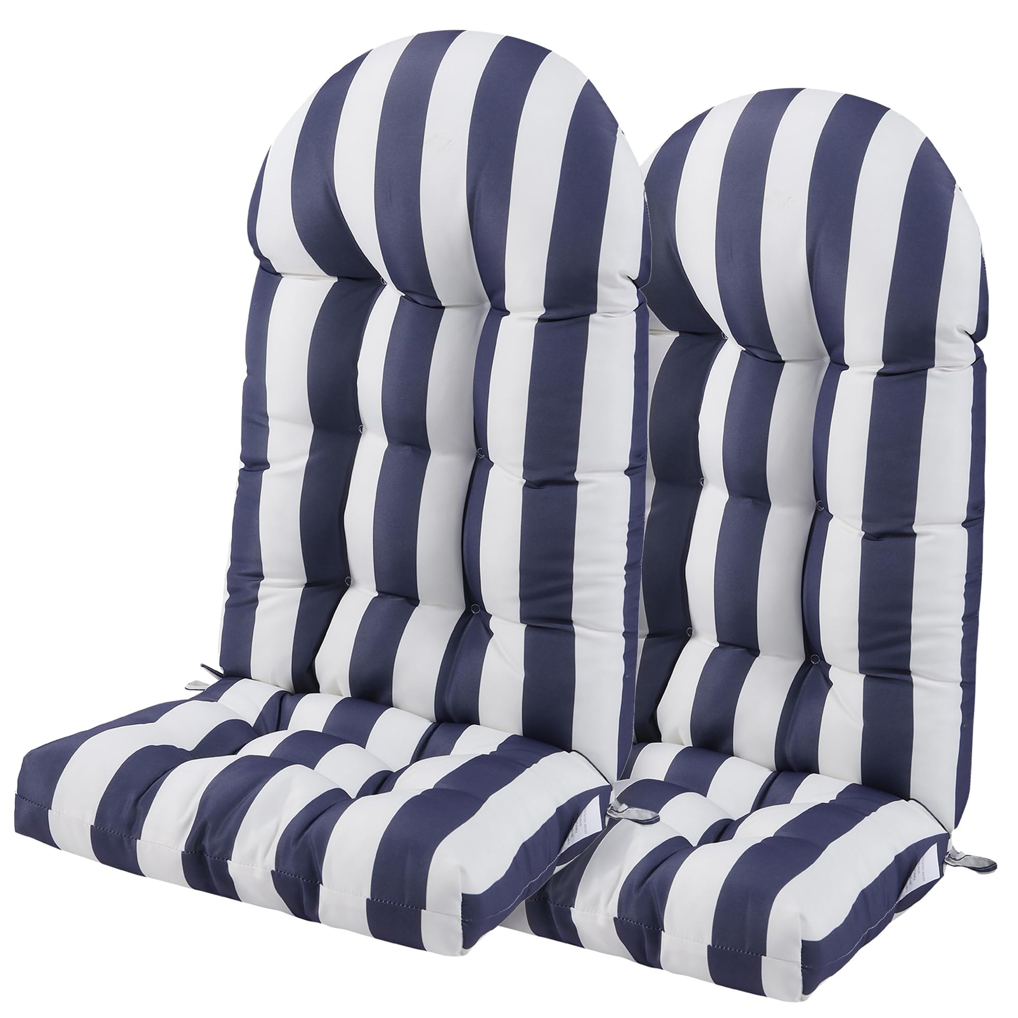 Enipate Cuscini Per Sedia Adirondack - Set Da 2, Imbottiti, Resistenti Alle Intemperie, Con Lacci, Per Esterno (Seduta + Schienale)