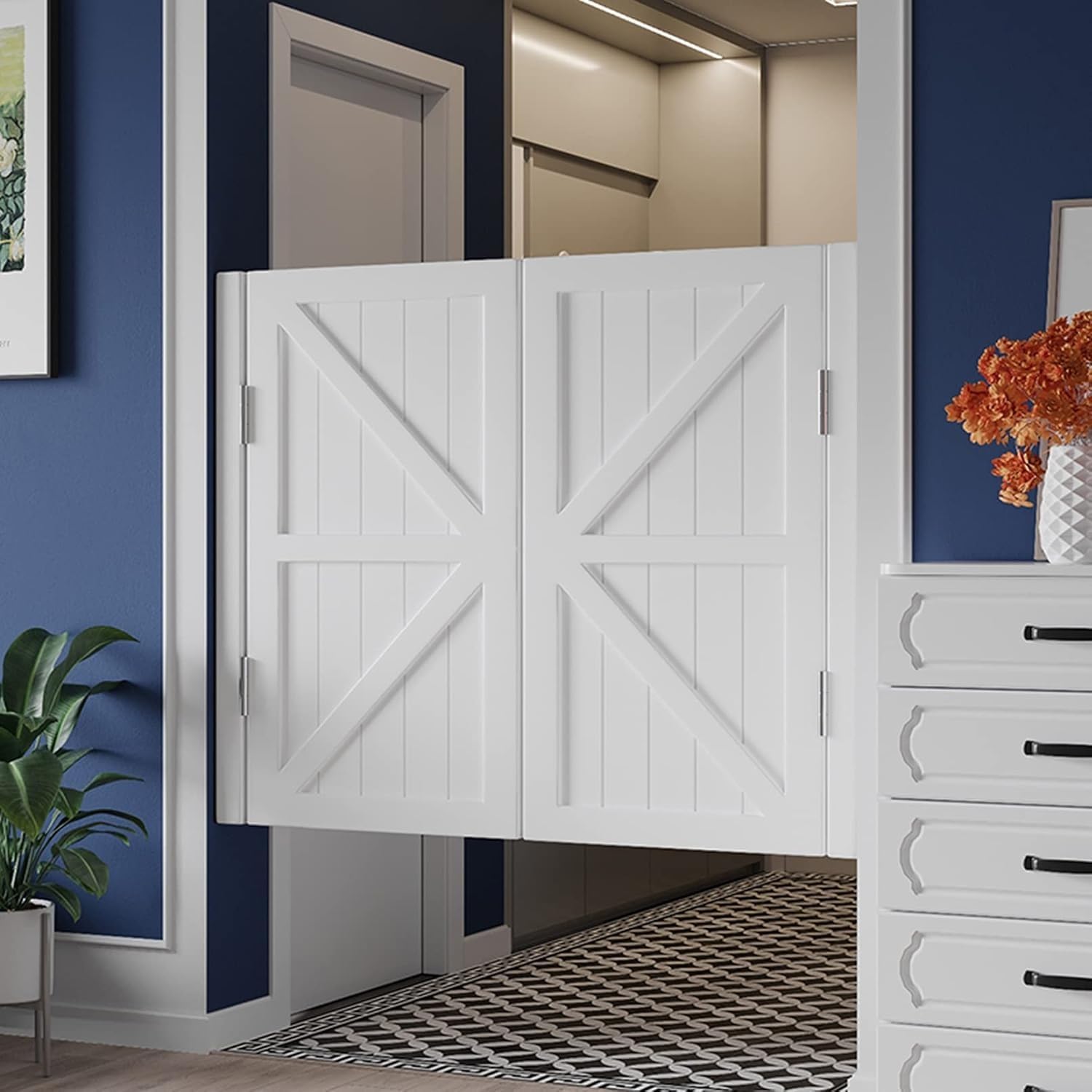 Swinging Doors Saloon Doors Interior Swing Door, Cafe Saloon Doors with Metal Hinges, Cowboy Swing Door Bar Porch Entrance Counter Swinging Door