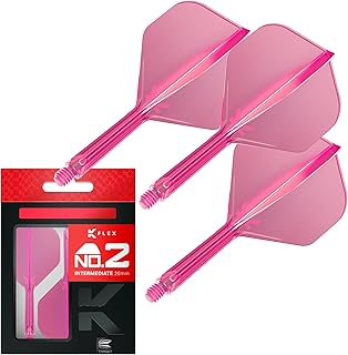 Target Darts K Flex Integrated Dart Flights And Shafts, No.2 | Pack Of 3 K-Flex - No2, Kflex All In One Moulded Dart Flight & Stem Lengths: Short, Intermediate & Medium | Professional Dart Accessories
