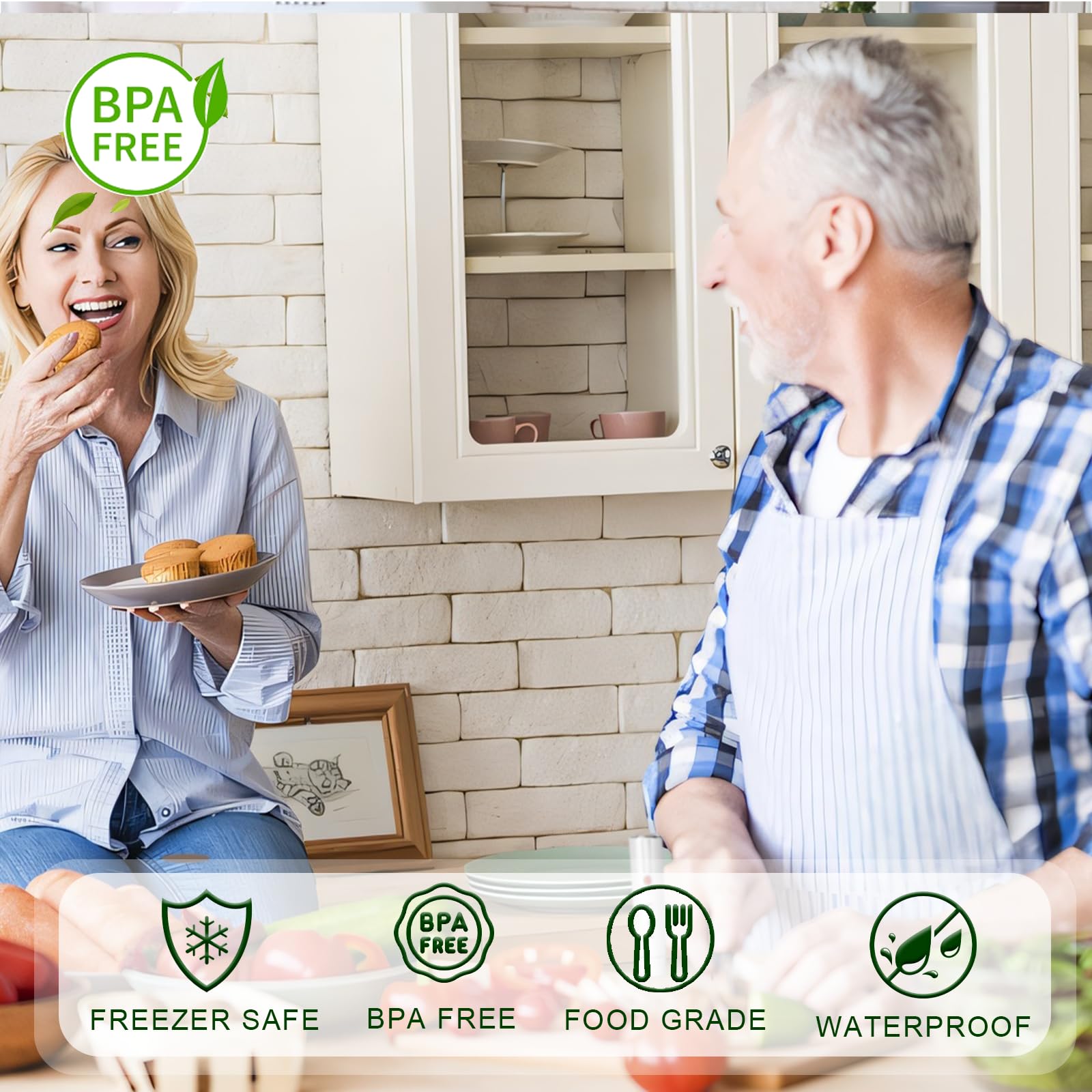 20 bolsas selladoras al vacío para alimentos, bolsas de congelador medianas y grandes, con 2 clips de cierre, bolsas de almacenamiento al vacío para la mayoría de selladores al vacío, bolsas
