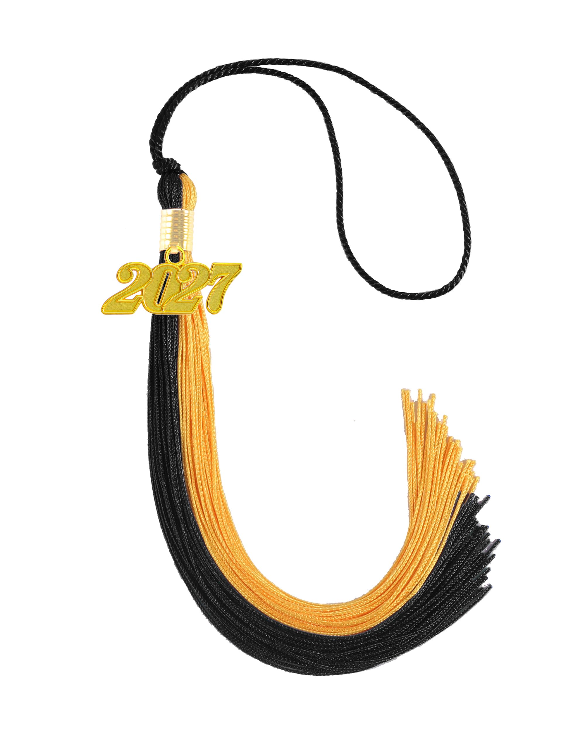 Black and Gold Graduation Tassel 2027 for Grad Cap