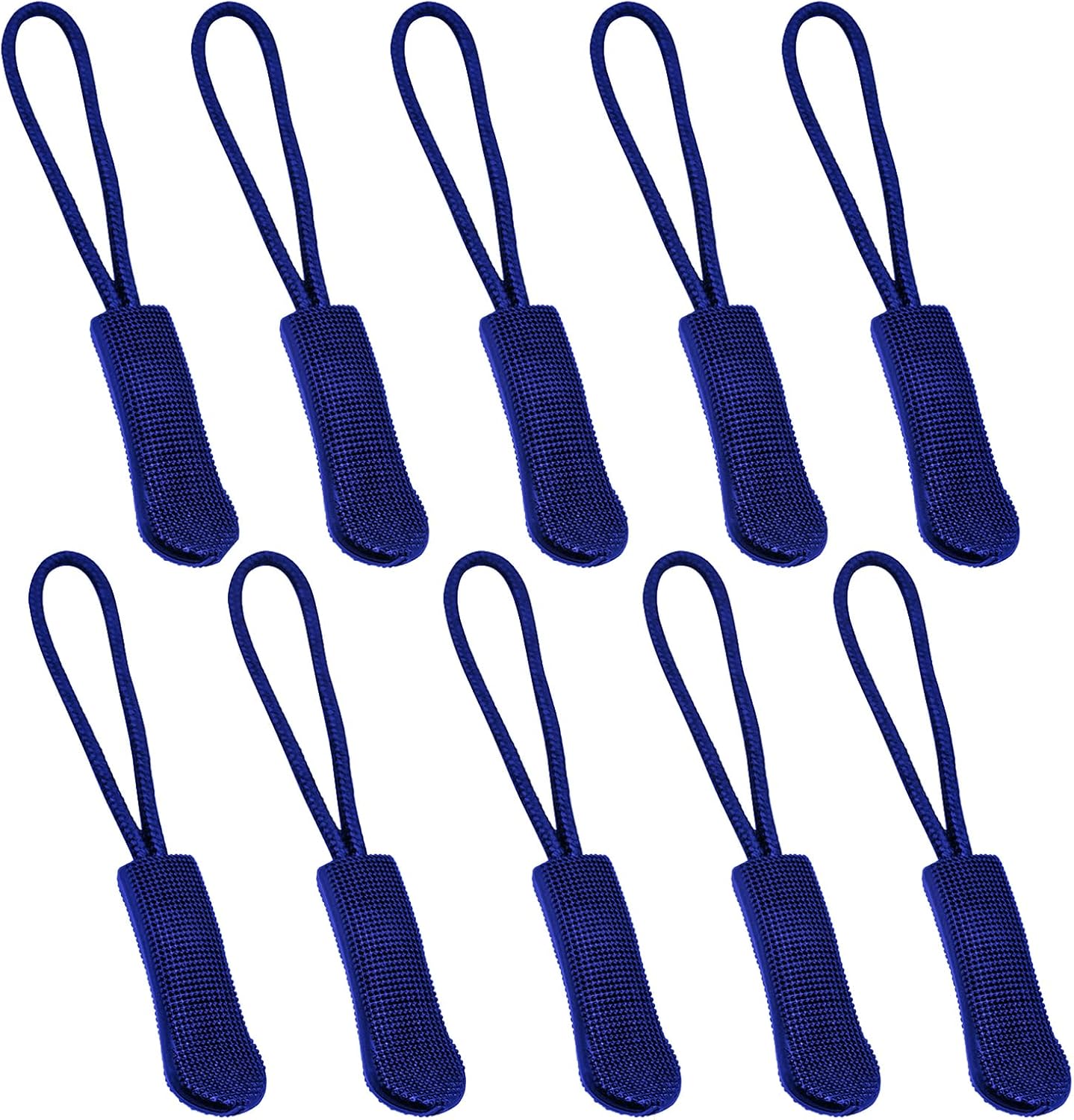 Fbshicung 10 Pcs Zipper Pull Replacemen Tab Heavy Duty Zipper Extender Cord for Bag Suitcase Jacket Luggage (Blue)