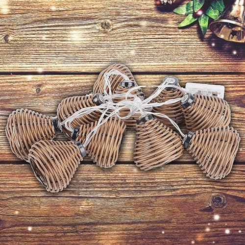 Miniatura 4 de 10 luces LED de ratán huecas, farol, luces de cadena de luces interiores para dormitorio, boda, jardín, fiesta, decoración de patio trasero