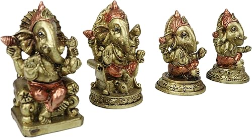 Miniatura 3 de Ebros Gift Estatuillas en miniatura de Ganesha Ganapati Dios Hindú de la Ilustración oriental en 12 estilos y poses Hinduismo con cabeza de elefante