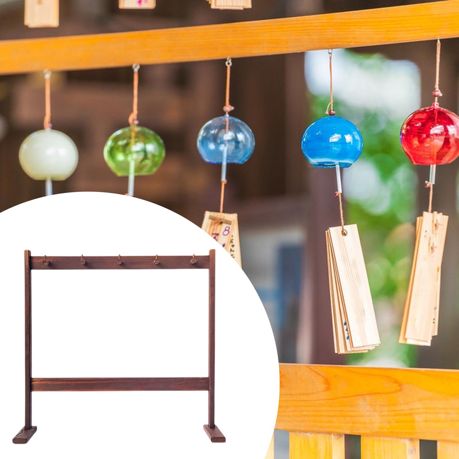 kowaku Soporte de Carillón de Viento, Estructura de Madera, para Gong, Uso en Meditación Y Exhibición, Grande