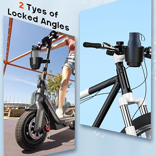 Miniatura 6 de Portavasos con abrazadera de aluminio de 0.6 a 1.5 pulgadas, soporte para bebidas para ATV, motocicleta, bicicleta, silla de ruedas, carrito de