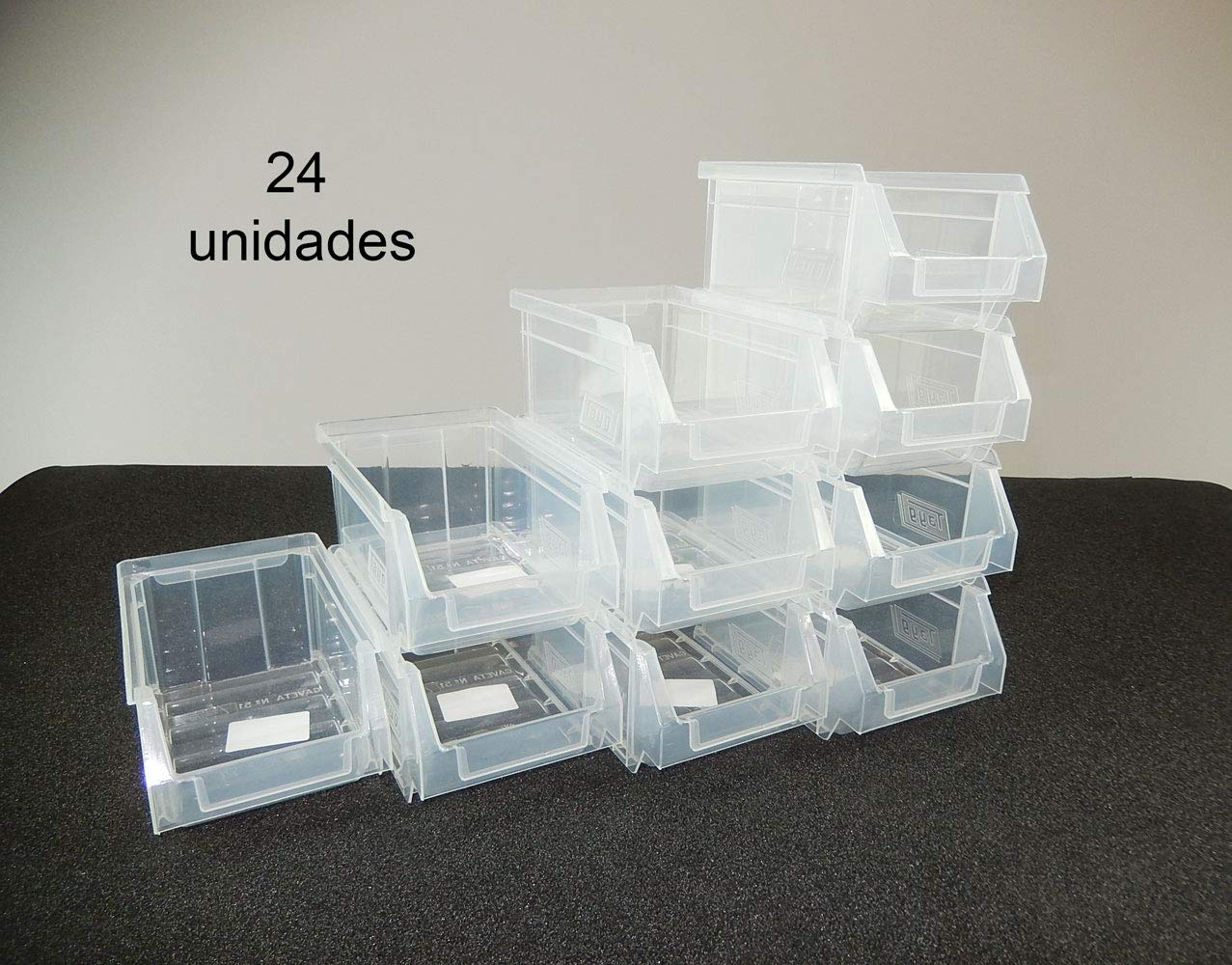 Gaveta apilable 51 Transparente. Lote de 24 unidades (80hx17x100mm)
