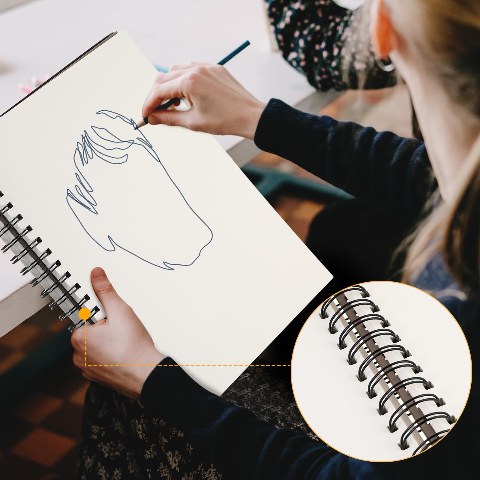 Harloon Lot de 4 carnets de croquis de 22,9 x 30,5 cm, 100 g/m² chacun (30,8 kg/100 g/m²), papier à dessin pour adultes, enfants, étudiants, débutants, artistes