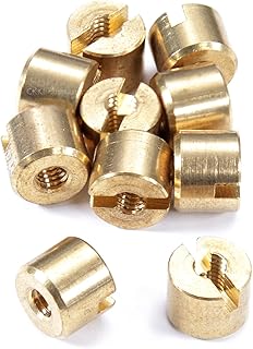 Tang Nuts for DIY Handles & Knife Handle Repair - USA Size (0.390 D x 0.312 L x 8-32 US) - (Brass) - (10 Pk) - EZSMITH