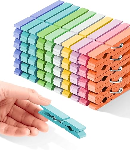 Vista 113 de Alfileres de ropa de madera para manualidades, pinzas de cierre de agarre fuerte, clips de ropa de madera de abedul, pinzas de ropa para colgar