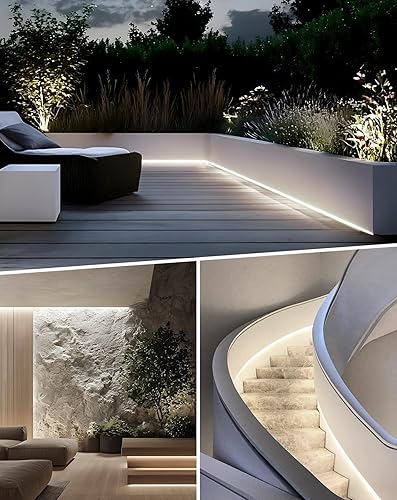 Miniatura 8 de Shine Decor Tira de luces LED de neón de 98.4 pies98.4 ft, 6300 K blanco frío AC 110V-120V luces de tira de luces LED de neón, flexible impermeable