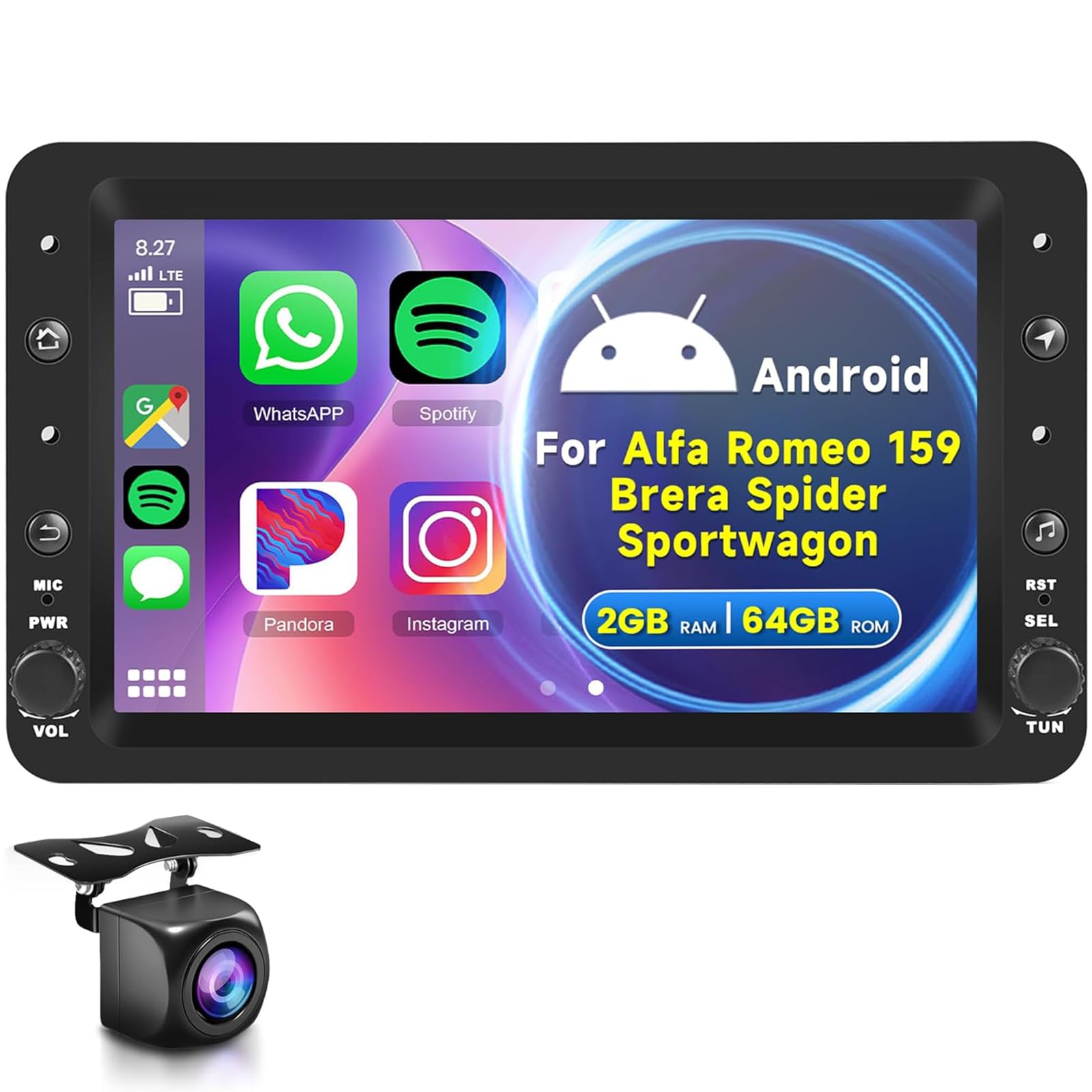 Autoradio Alfa Romeo 159 Brera Spider Sportwagon GPS WiFi Bluetooth écran tactile 7 pouces