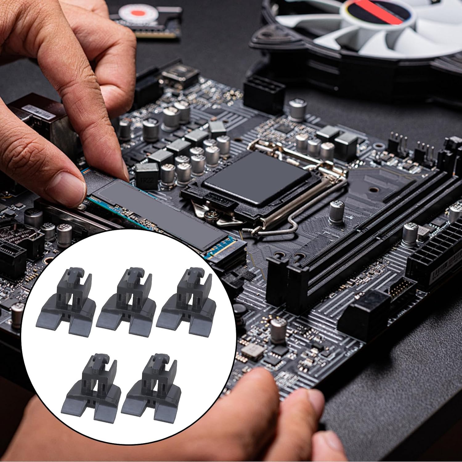 5Pcs PCIE 16X Slot, with Fixing Clip, Desktop Motherboard Parts, Stable Connection, Replacement Accessory, for PC Mainboard Repair & Upgrade