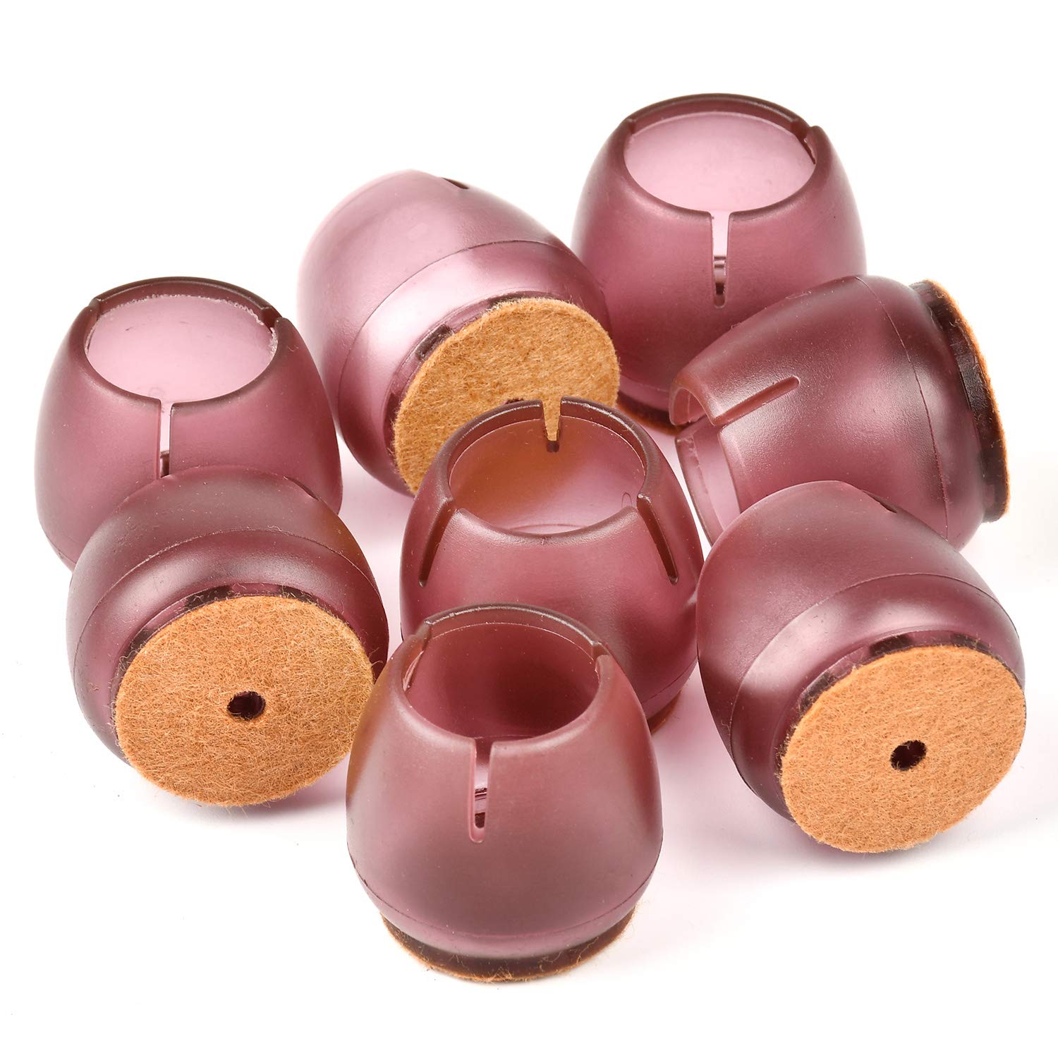 Chair Leg Caps Silicone Floor Protector Furniture Table Feet Covers (48pcs,Tea)
