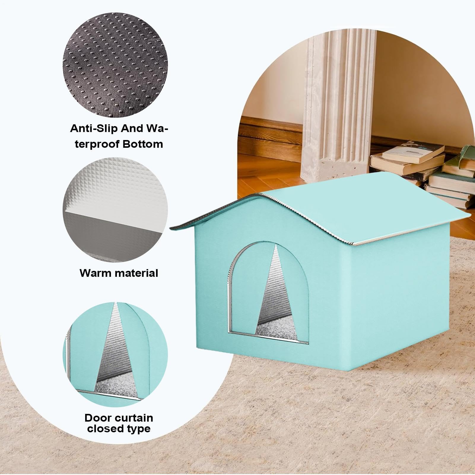 Cuccia Invernale Per Gatti - Tenda Chiusa Di Grandi Dimensioni | Design Antipioggia | Rifugio Per Gatti All'aperto Resistente Freddo, Grotta Resistente All'usura E Ai Morsi, Animali Domestic
