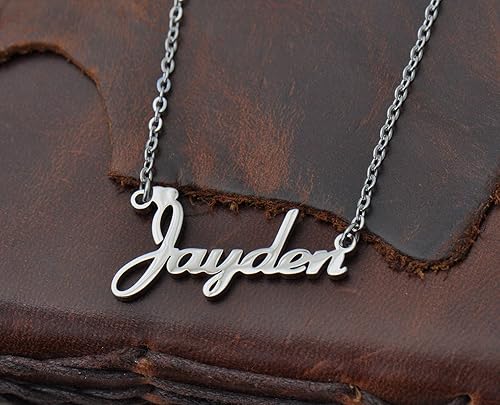 Miniatura 5 de Aoloshow Collar con nombre personalizado, pulsera y aretes Hecho a medida con cualquier nombre, joyería de acero inoxidable para mujeres, regalo de