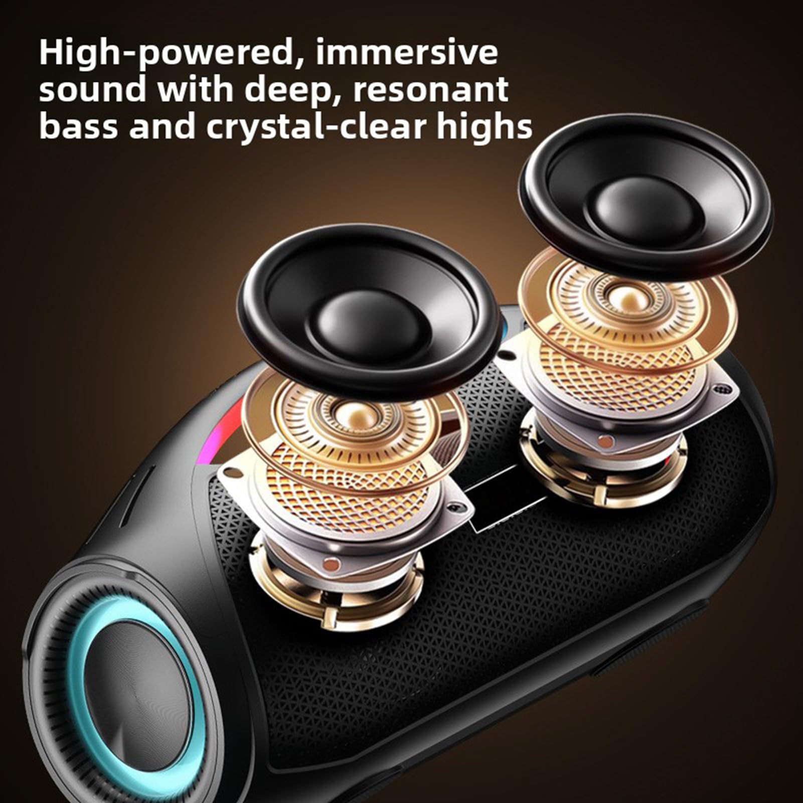 Altoparlante Bluetooth, Altoparlante Portatile Impermeabile IPX5 con Luci RGB, Suono Stereo Forte da 40 W, Batteria da 10000 MAh, per Feste in Casa, Spiaggia, 4-6 Ore di Riproduzione (Solo