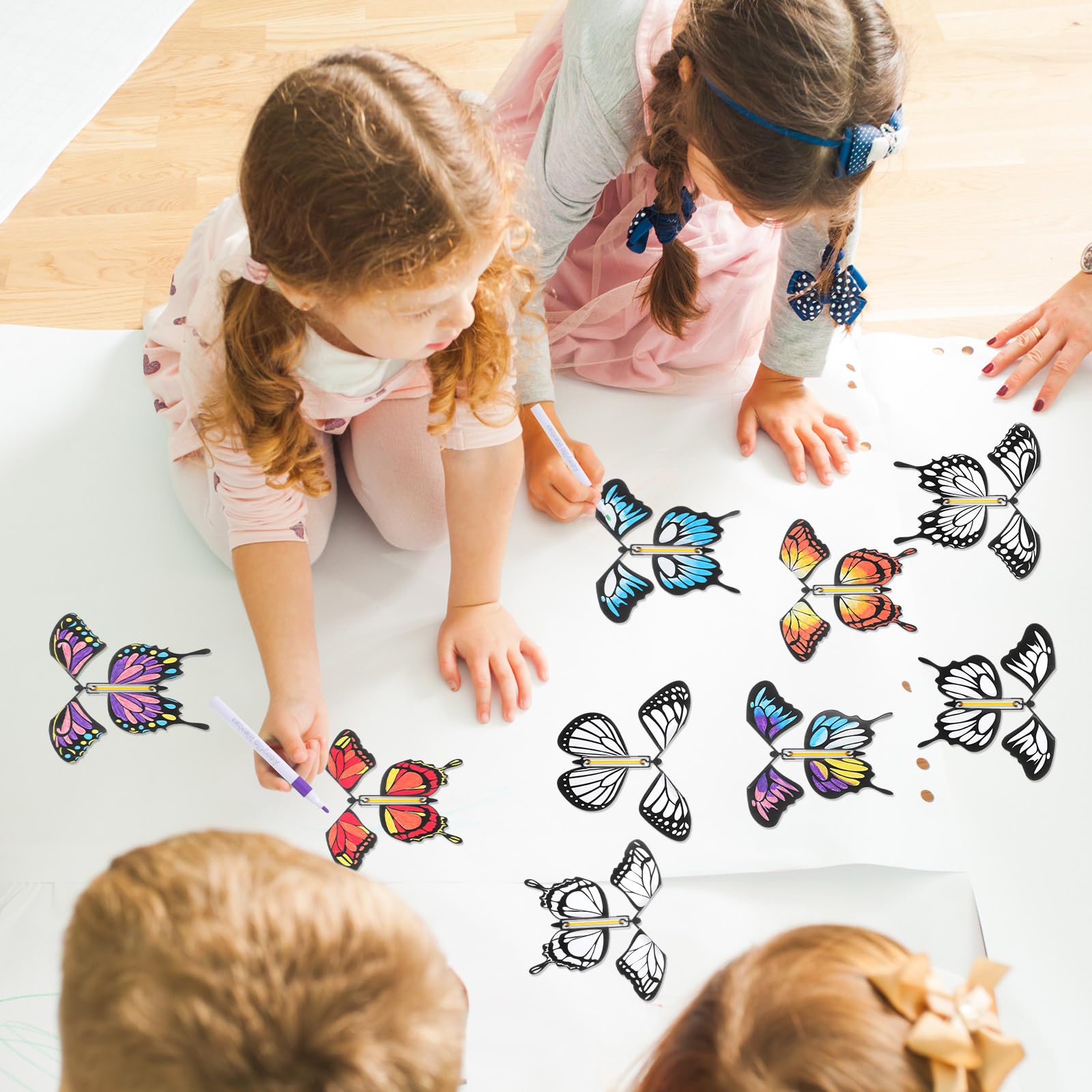 Amazon.com: Seenelling 44 Pcs Flying Butterfly Craft Kit with 32