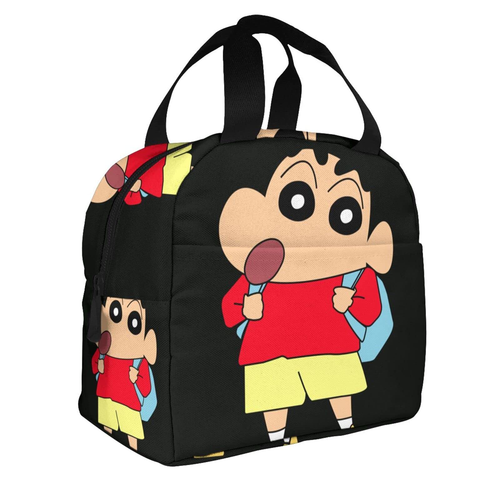 Amazon | クレヨンしんちゃん 保冷 がま口 ランチバッグ ブラック お